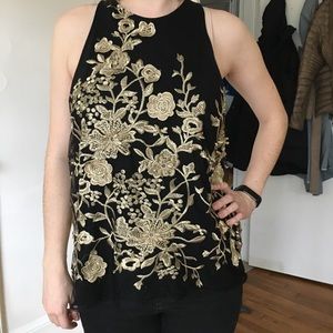 ✨Gold/Black Anthropologie top 🔱